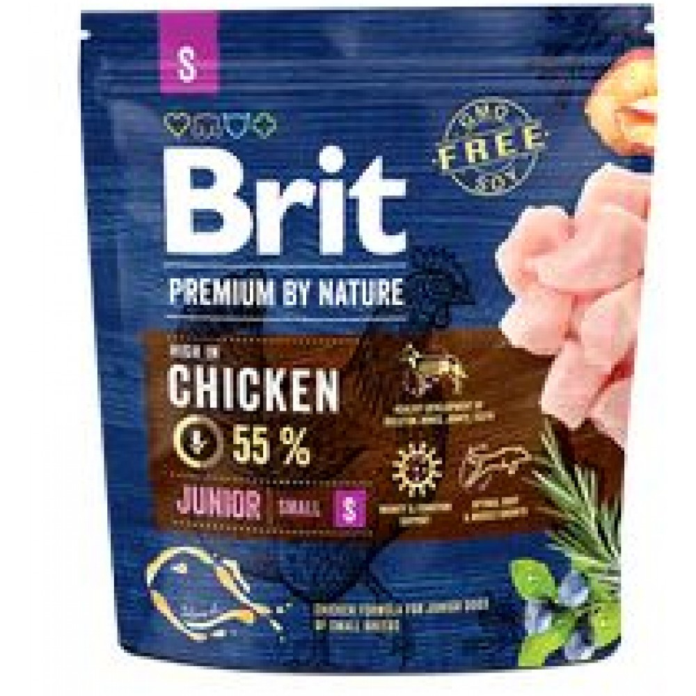 Корм сухой Brit Premium by Nature Junior S, для молодых собак мелких пород, 1 кг
