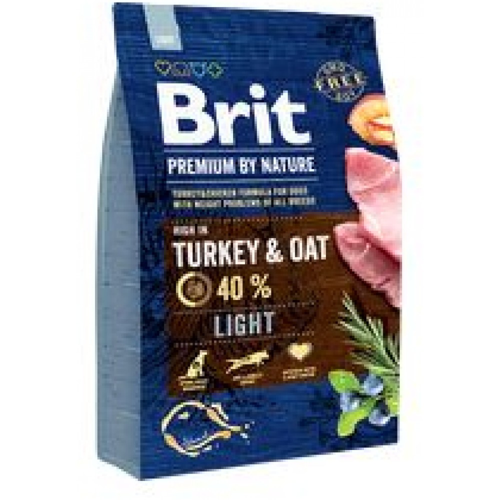 Корм сухой Brit Premium by Nature Light, для взрослых собак с избыточным весом, 3кг