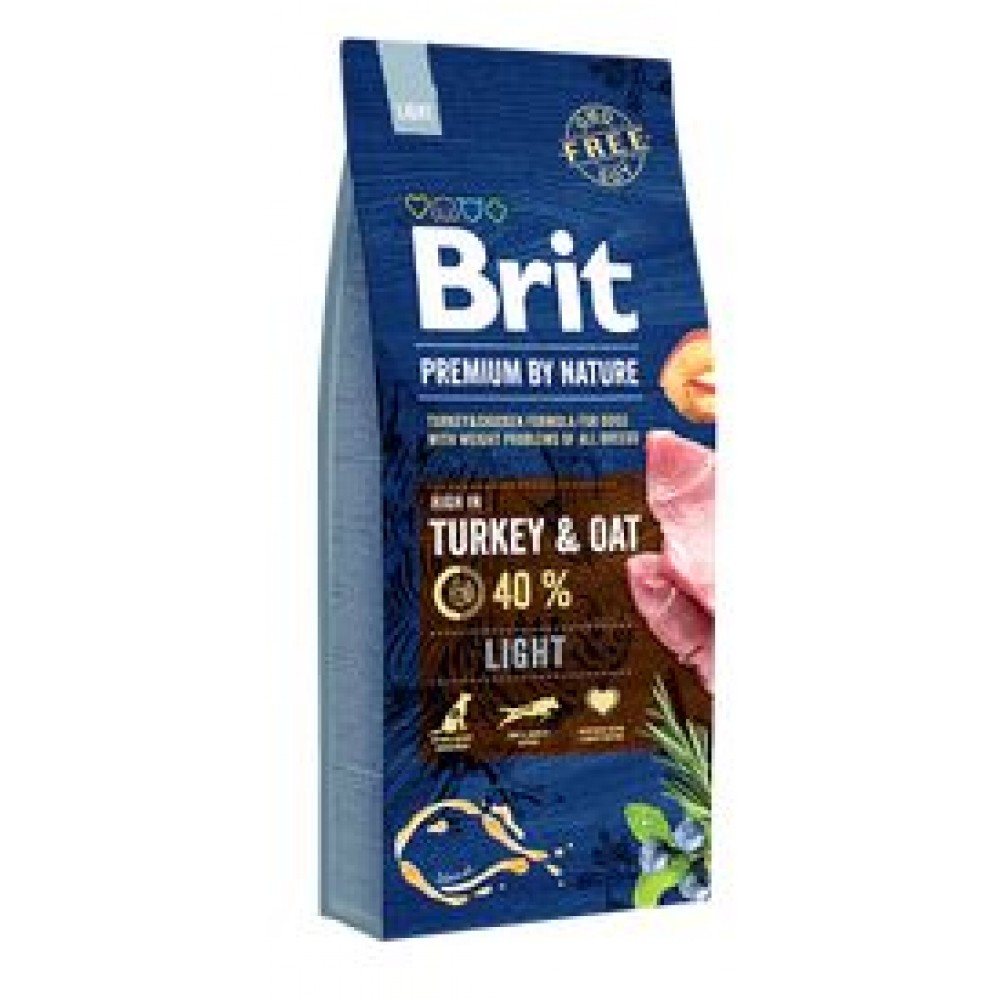 Корм сухой Brit Premium by Nature Light, для взрослых собак с избыточным весом, 15кг