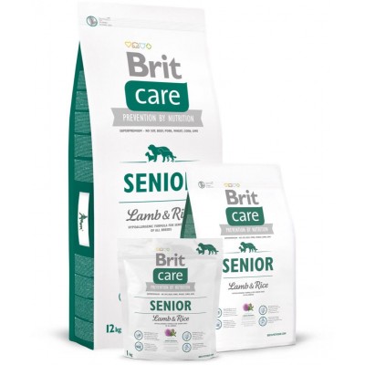 Сухой корм Brit Care Senior All Breed для собак старше 7 лет с ягненком и рисом, 3 кг