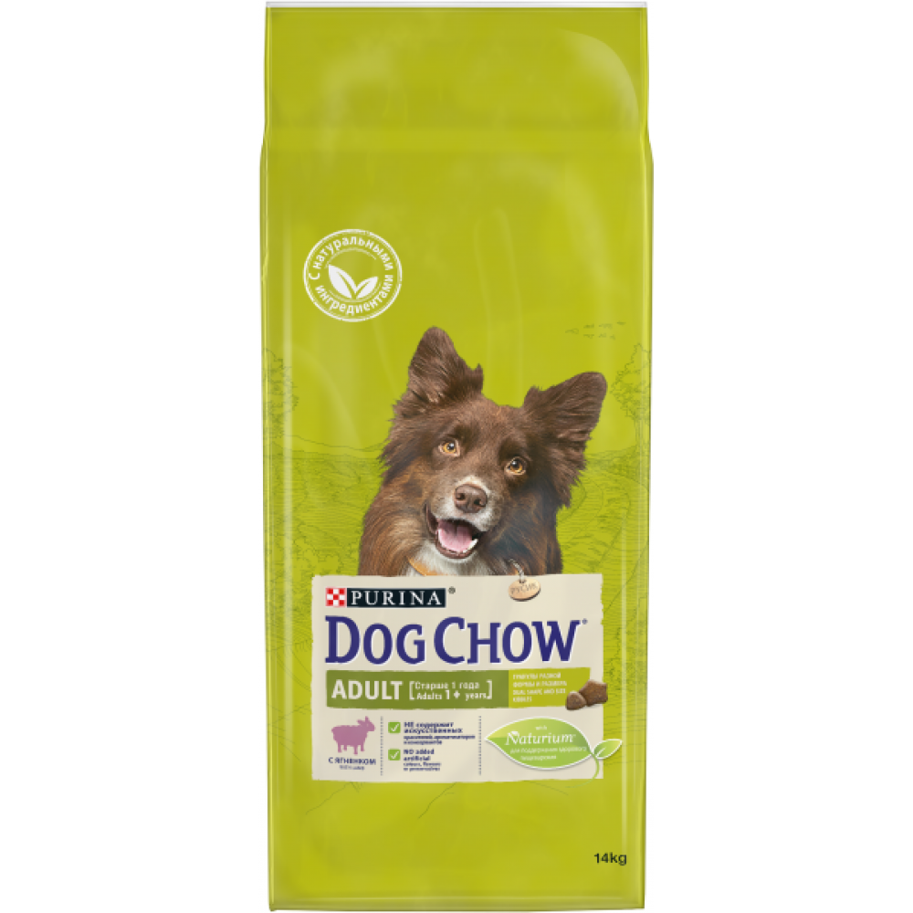 Purina Dog Chow Adult для взрослых собак ягненок, 14 кг.