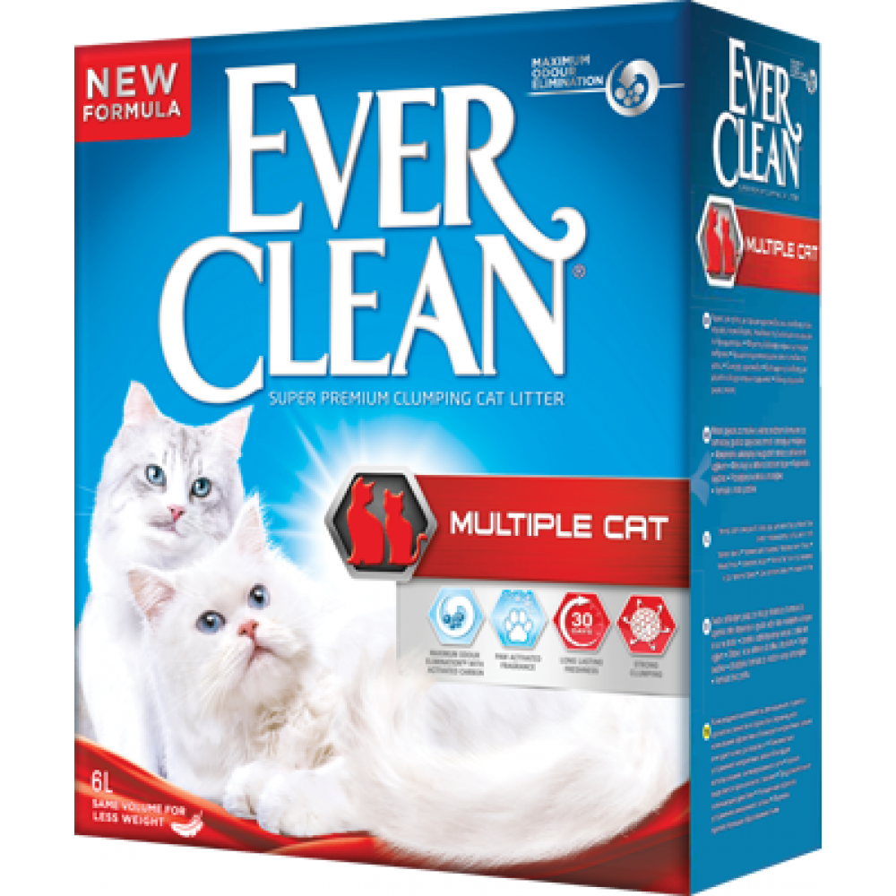 Ever Clean Multiple Cat Наполнитель комкующийся глиняный для нескольких кошек, 6 л