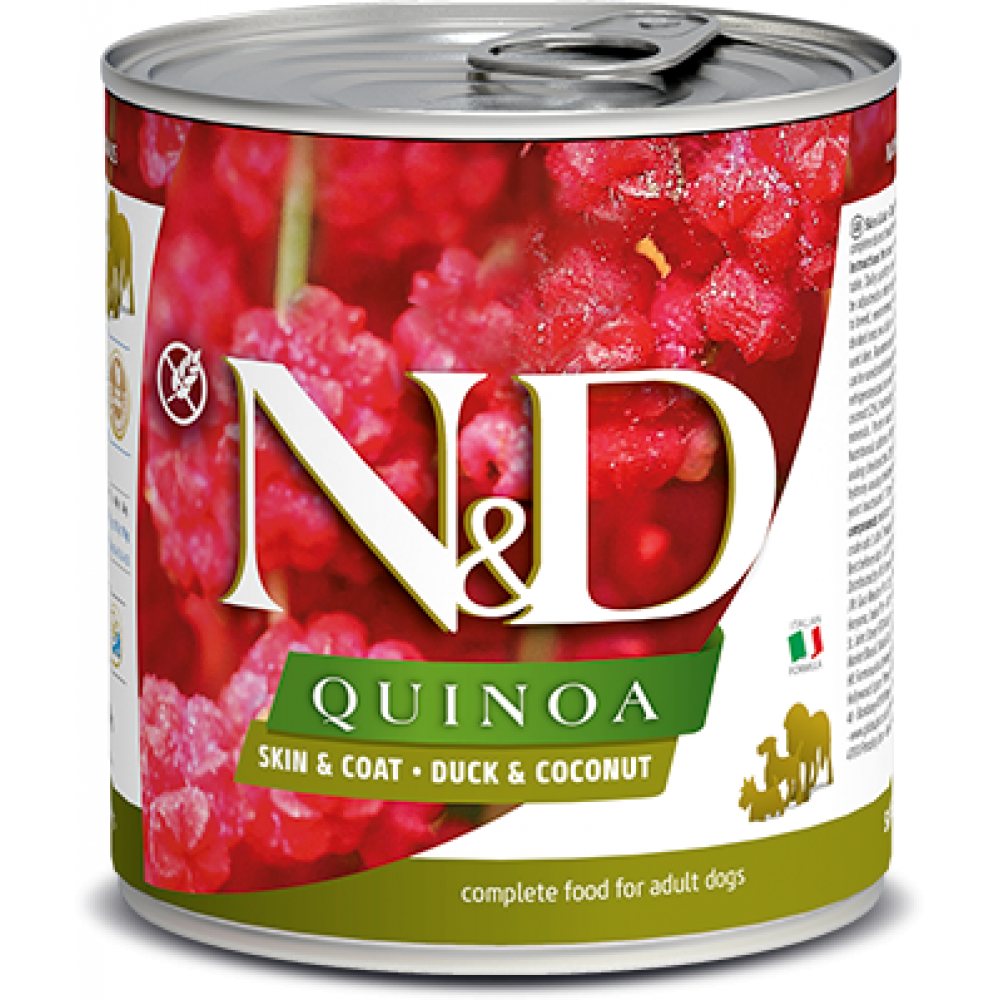 Farmina N&D QUINOA SKIN AND COAT Консервы для собак, для снижения пищевой непереносимости, утка с кокосом, 285гр.