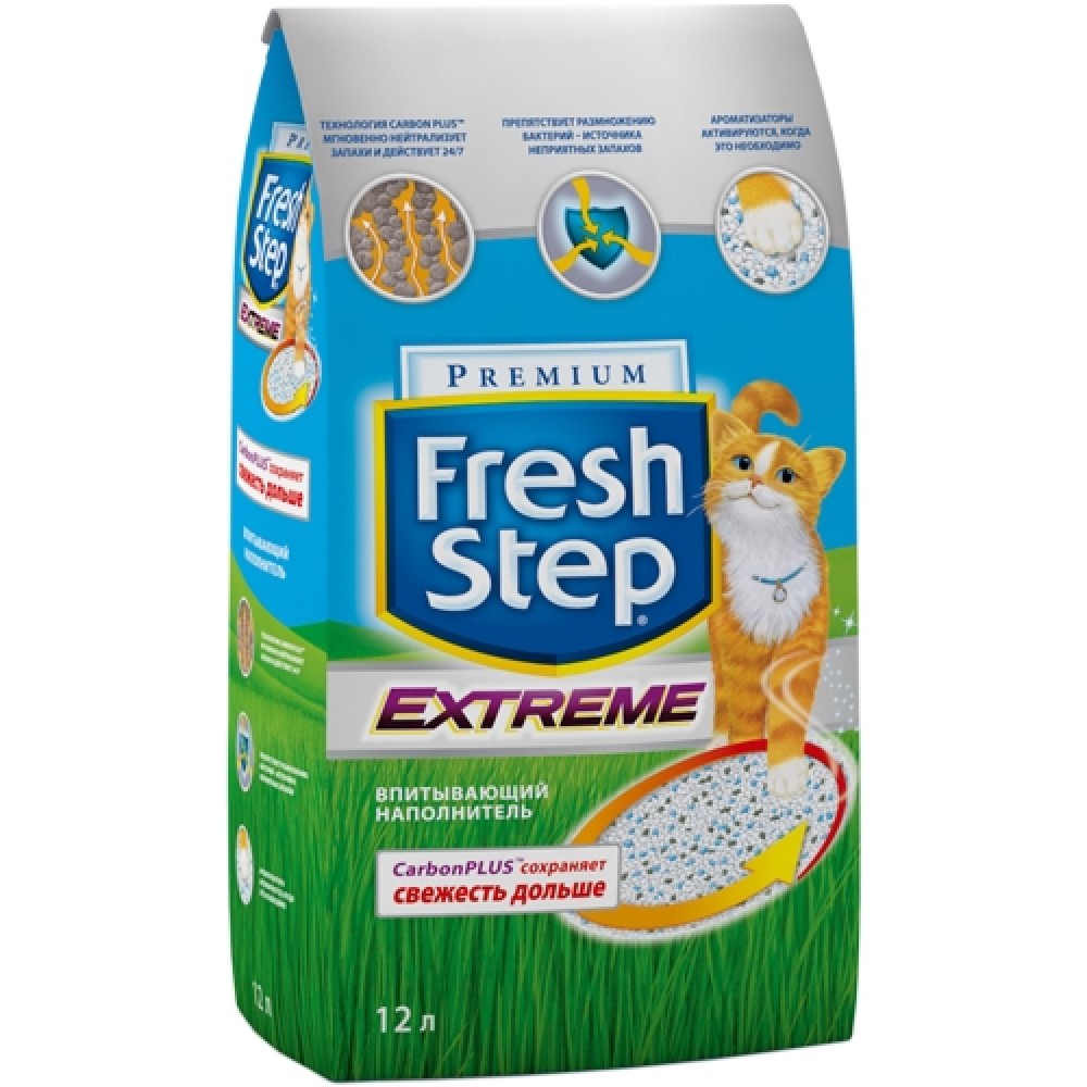 Fresh Step Premium Extreme Наполнитель впитывающий глинянный тройной контроль запахов (12л./6кг.)