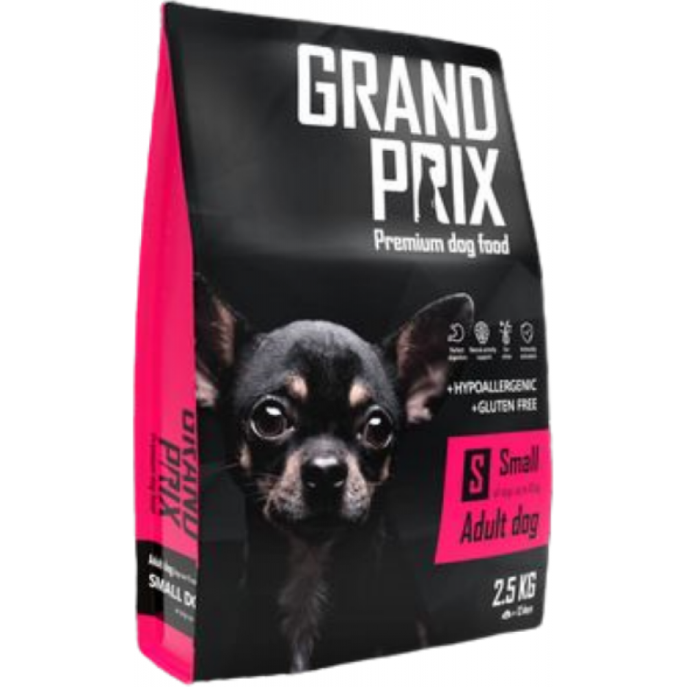Сухой корм Grand Prix Small Adult, для взрослых собак мелких пород, курица, 2,5 кг