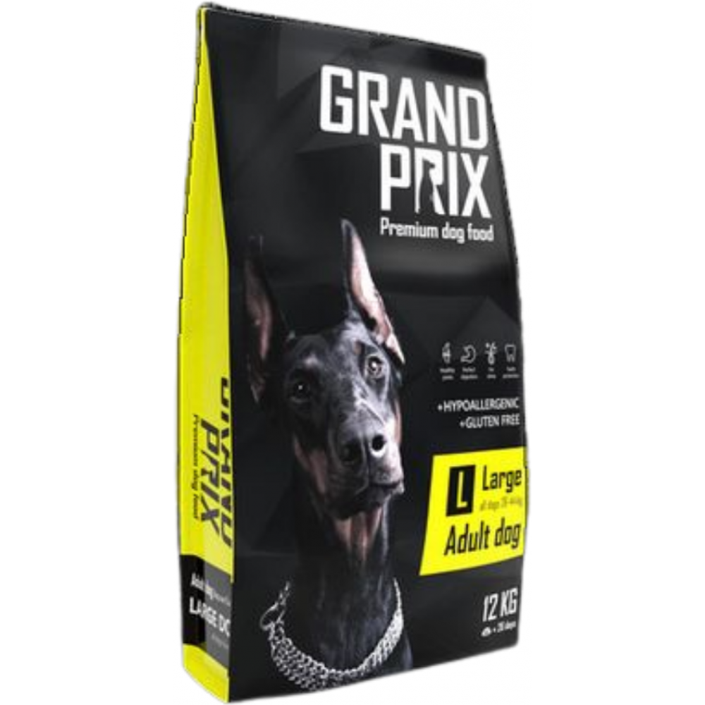 Сухой корм Grand Prix Large Adult, для взрослых собак крупных пород, с курицей, 12 кг