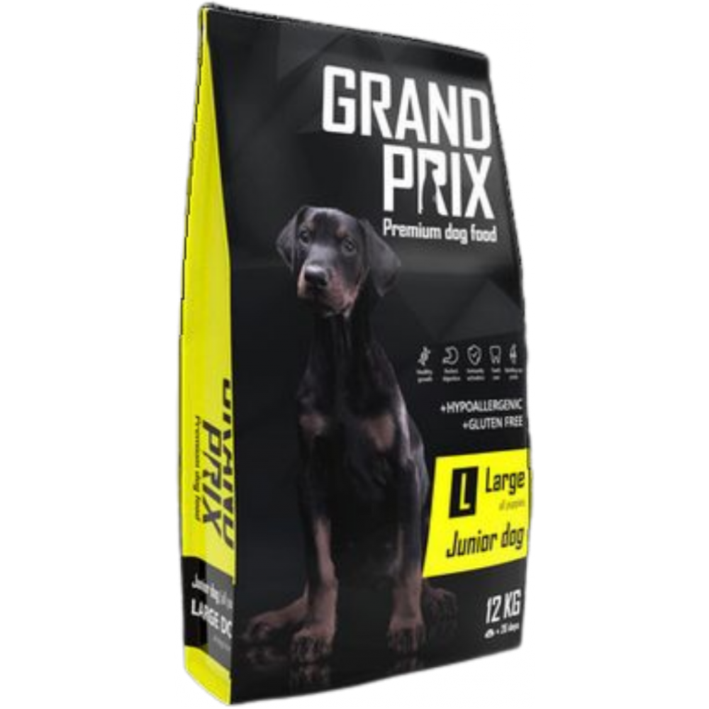 Сухой корм Grand Prix Large Junior, для щенков собак крупных пород, с курицей, 12кг