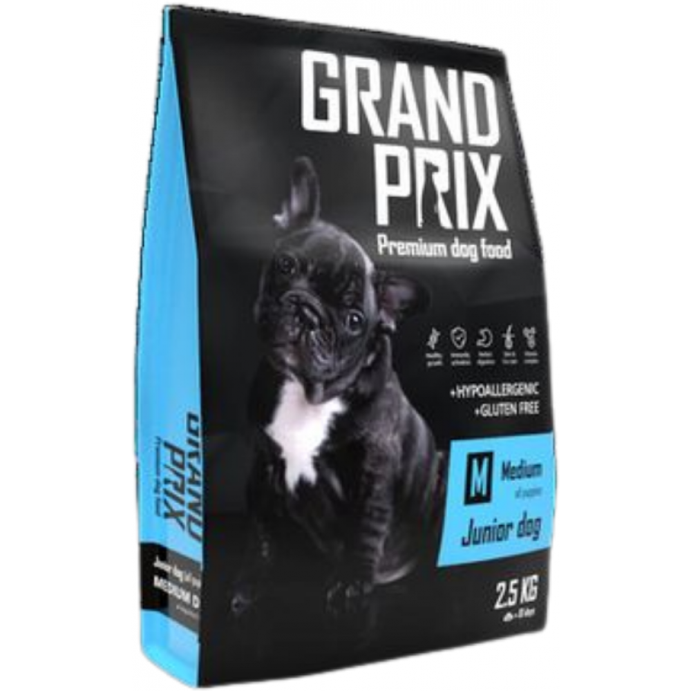 Сухой корм Grand Prix Medium Junior, для щенков собак средних пород, курица, 2,5 кг