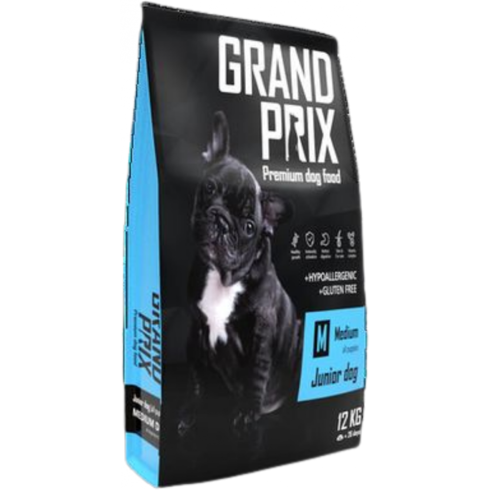 Сухой корм Grand Prix Medium Junior, для щенков собак средних пород, курица, 12 кг