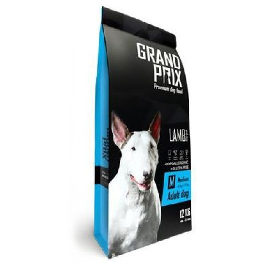 Сухой корм для взрослых собак средних пород GRAND PRIX Medium Adult с ягненком 12 кг