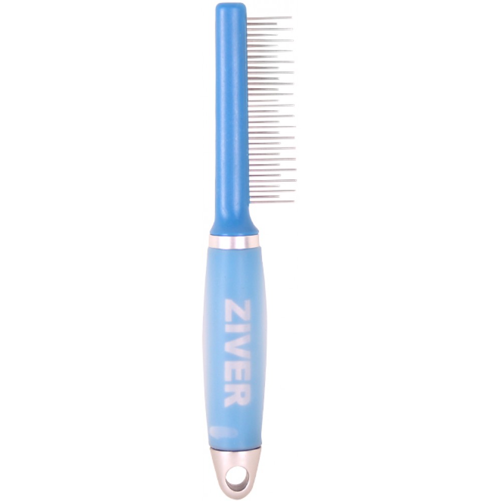 Расческа для животных с гелевой ручкой ZIVER, с переменными вращающимися зубчиками (18+17)
