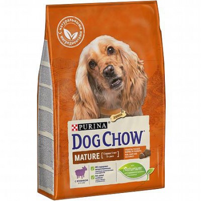 Purina Dog Chow Mature Adult для собак старше 5 лет, ягнёнок, 2,5 кг.